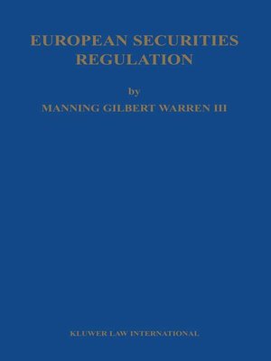 cover image of European Securities Regulation